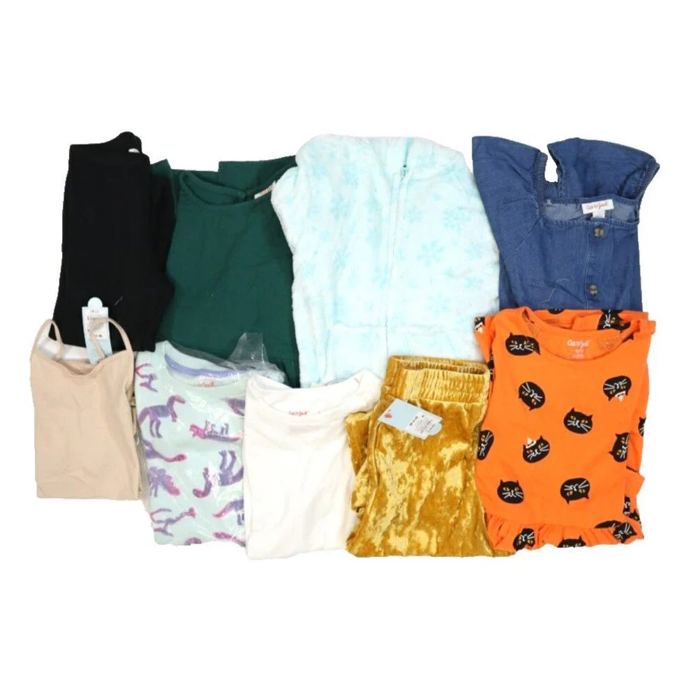 Cat & Jack Bulk Lot Of 9 Girls Size Medium 7/8 Mixed Season Tops Bottoms